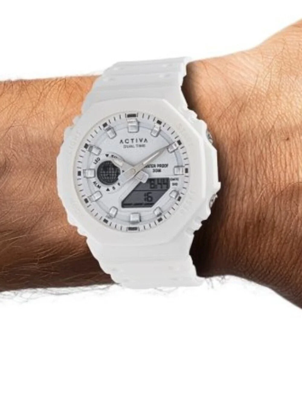 NWT Activa Sonar Invicta Mens Watch 45.5mm Digital White Chronograph ACW423-001